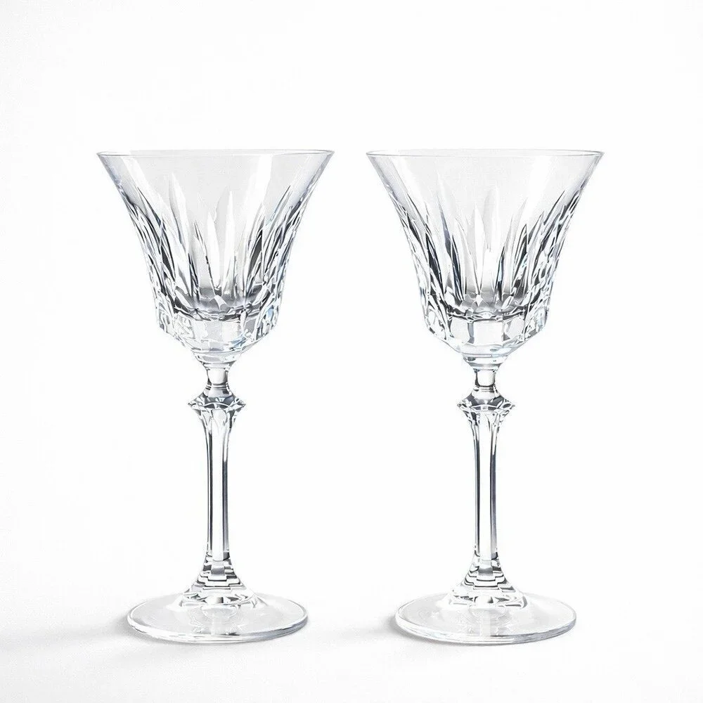 Vintage Spiegelau Eremitage Crystal Wine Glass Set of 2 Glasses 7 1/4